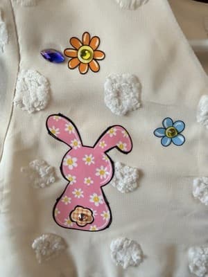 Girls Gorgeous Ivory Overlay Easter Dress Custom Design 1/1 Exclusive OOAK Rare - Thumbnail 2