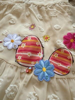 Girls Gorgeous Ivory Overlay Easter Dress Custom Design 1/1 Exclusive OOAK Rare - Thumbnail 3