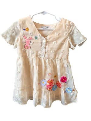 Girls Gorgeous Ivory Overlay Easter Dress Custom Design 1/1 Exclusive OOAK Rare - Thumbnail 5