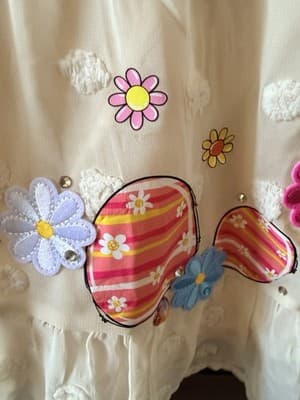 Girls Gorgeous Ivory Overlay Easter Dress Custom Design 1/1 Exclusive OOAK Rare - Thumbnail 7