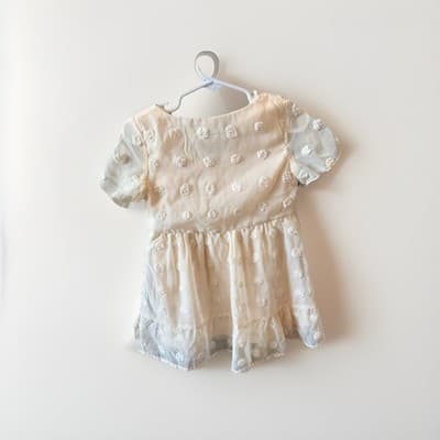 Girls Gorgeous Ivory Overlay Easter Dress Custom Design 1/1 Exclusive OOAK Rare - Thumbnail 12