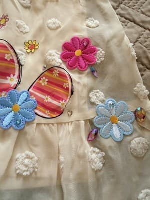 Girls Gorgeous Ivory Overlay Easter Dress Custom Design 1/1 Exclusive OOAK Rare - Thumbnail 14