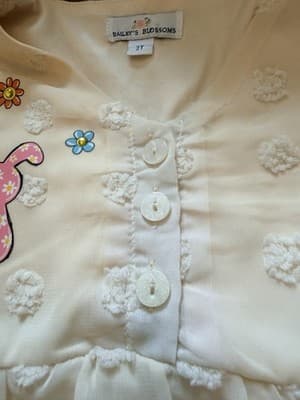 Girls Gorgeous Ivory Overlay Easter Dress Custom Design 1/1 Exclusive OOAK Rare - Thumbnail 17