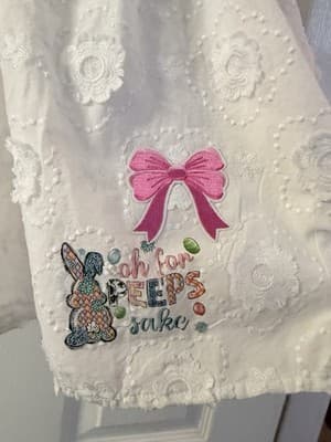Girls White Eyelet Easter Dress Custom Design FOR PEEPS SAKE Exclusive OOAK 💕 - Thumbnail 5