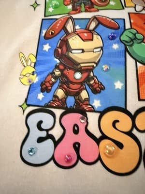 Girls Easter Marvel Top Custom Design 1/1 OOAK Spiderman Hulk Iron Man Shirt - Thumbnail 10