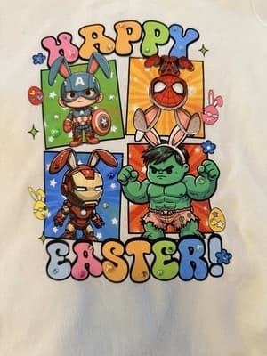 Girls Easter Marvel Top Custom Design 1/1 OOAK Spiderman Hulk Iron Man Shirt - Thumbnail 11