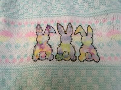 Snuggle Alert Vintage Easter Sweater Upstyled Toddler 12 M Custom Design Bunnies - Thumbnail 2