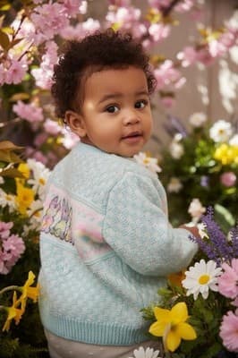 Snuggle Alert Vintage Easter Sweater Upstyled Toddler 12 M Custom Design Bunnies - Thumbnail 10