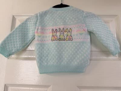 Snuggle Alert Vintage Easter Sweater Upstyled Toddler 12 M Custom Design Bunnies - Thumbnail 17