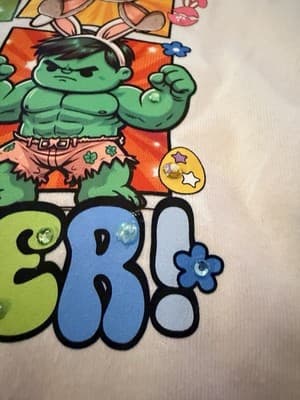Girls Easter Marvel Top Custom Design 1/1 OOAK Spiderman Hulk Iron Man Shirt - Thumbnail 6