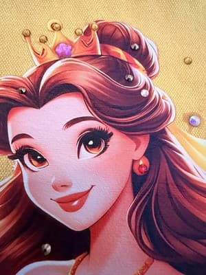 Beauty & Beast Belle Fabric Tote Custom Design OOAK Exclusive 1/1 Embellished - Thumbnail 4