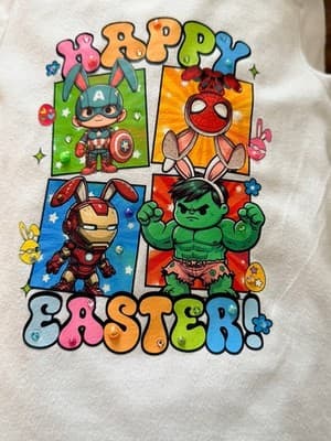Girls Easter Marvel Top Custom Design 1/1 OOAK Spiderman Hulk Iron Man Shirt - Thumbnail 16