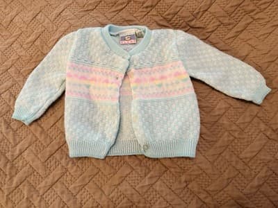 Snuggle Alert Vintage Easter Sweater Upstyled Toddler 12 M Custom Design Bunnies - Thumbnail 5