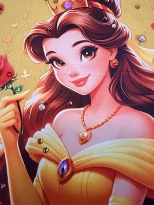 Beauty & Beast Belle Fabric Tote Custom Design OOAK Exclusive 1/1 Embellished - Thumbnail 11