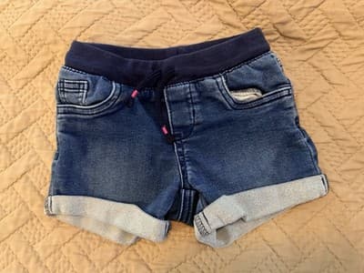Denim Shorts Puppy In Pocket Custom Design 1/1 Exclusive OOAK 4T Cat & Jack - Thumbnail 5