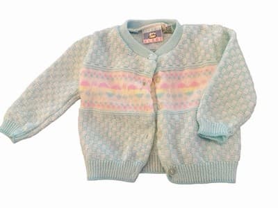Snuggle Alert Vintage Easter Sweater Upstyled Toddler 12 M Custom Design Bunnies - Thumbnail 3