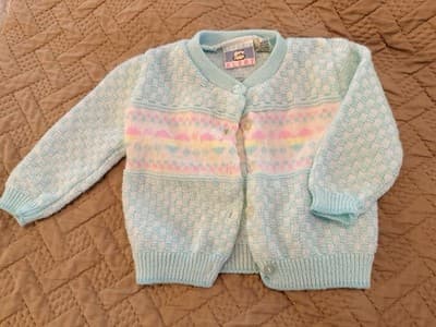Snuggle Alert Vintage Easter Sweater Upstyled Toddler 12 M Custom Design Bunnies - Thumbnail 9