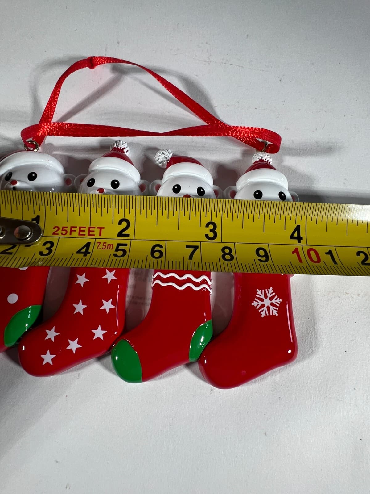 NEW Christmas Ornament Family of 4 White Bears in Stockings Maxora - Thumbnail 8