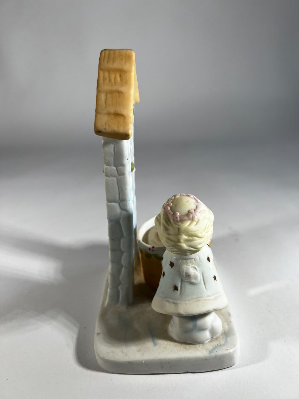 Christmas Porcelain Angel Well Candle Holder Bell Tower Vintage 1983 - Thumbnail 5