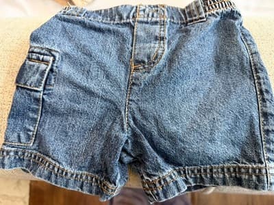 Denim Shorts Puppy In Pocket Custom Design 1/1 OOAK Circo 9 M Infant Toddler - Thumbnail 4