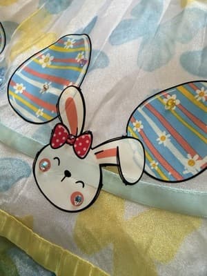Girls Gorgeous Easter Dress Custom Design 1/1 Exclusive Blue Yellow Chiffon OOAK - Thumbnail 8