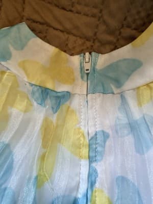 Girls Gorgeous Easter Dress Custom Design 1/1 Exclusive Blue Yellow Chiffon OOAK - Thumbnail 15