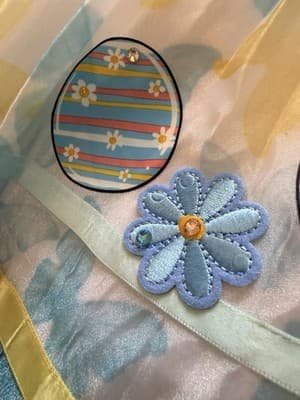 Girls Gorgeous Easter Dress Custom Design 1/1 Exclusive Blue Yellow Chiffon OOAK - Thumbnail 7