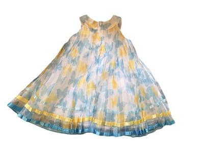 Girls Gorgeous Easter Dress Custom Design 1/1 Exclusive Blue Yellow Chiffon OOAK - Thumbnail 9