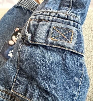 Denim Shorts Puppy In Pocket Custom Design 1/1 OOAK Circo 9 M Infant Toddler - Thumbnail 6