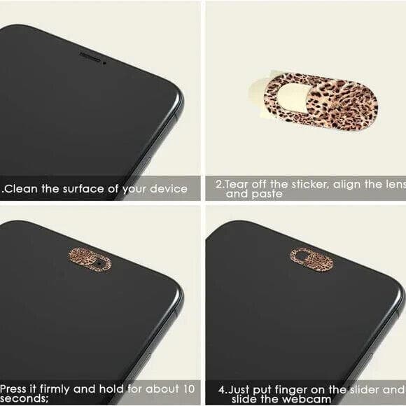Webcam Cover Slide Cute Pattern Web Camera Cover 0.02-Inch Ultra - Thumbnail 3