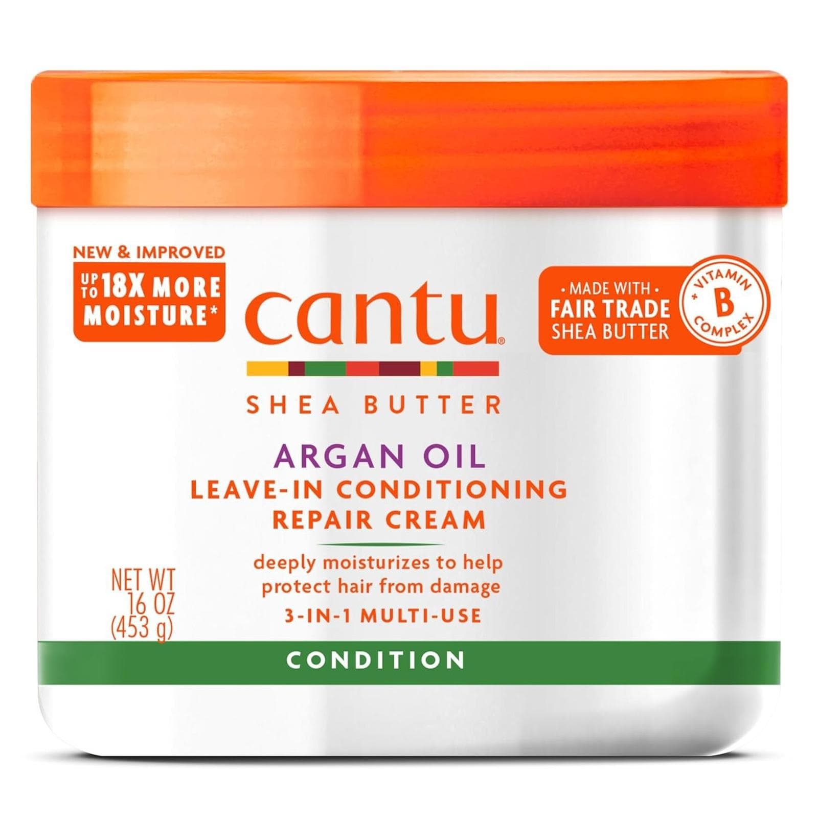 Open Box - Cantu Leave-In Conditioning Repair Cream Argan Oil Shea Butter, 16oz