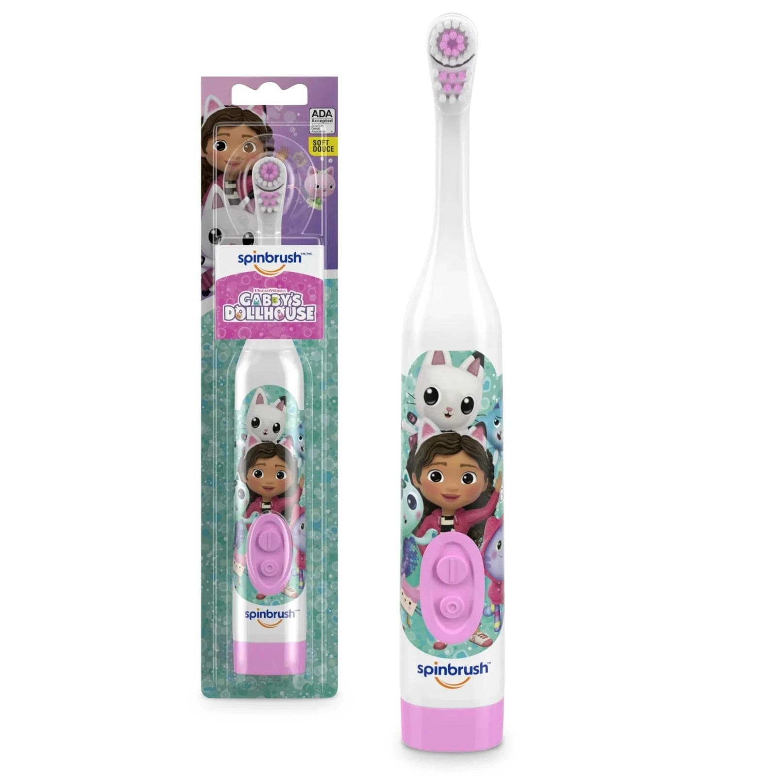 ** Open Box - Spinbrush Gabby's Dollhouse Kids Electric Battery Toothbrush