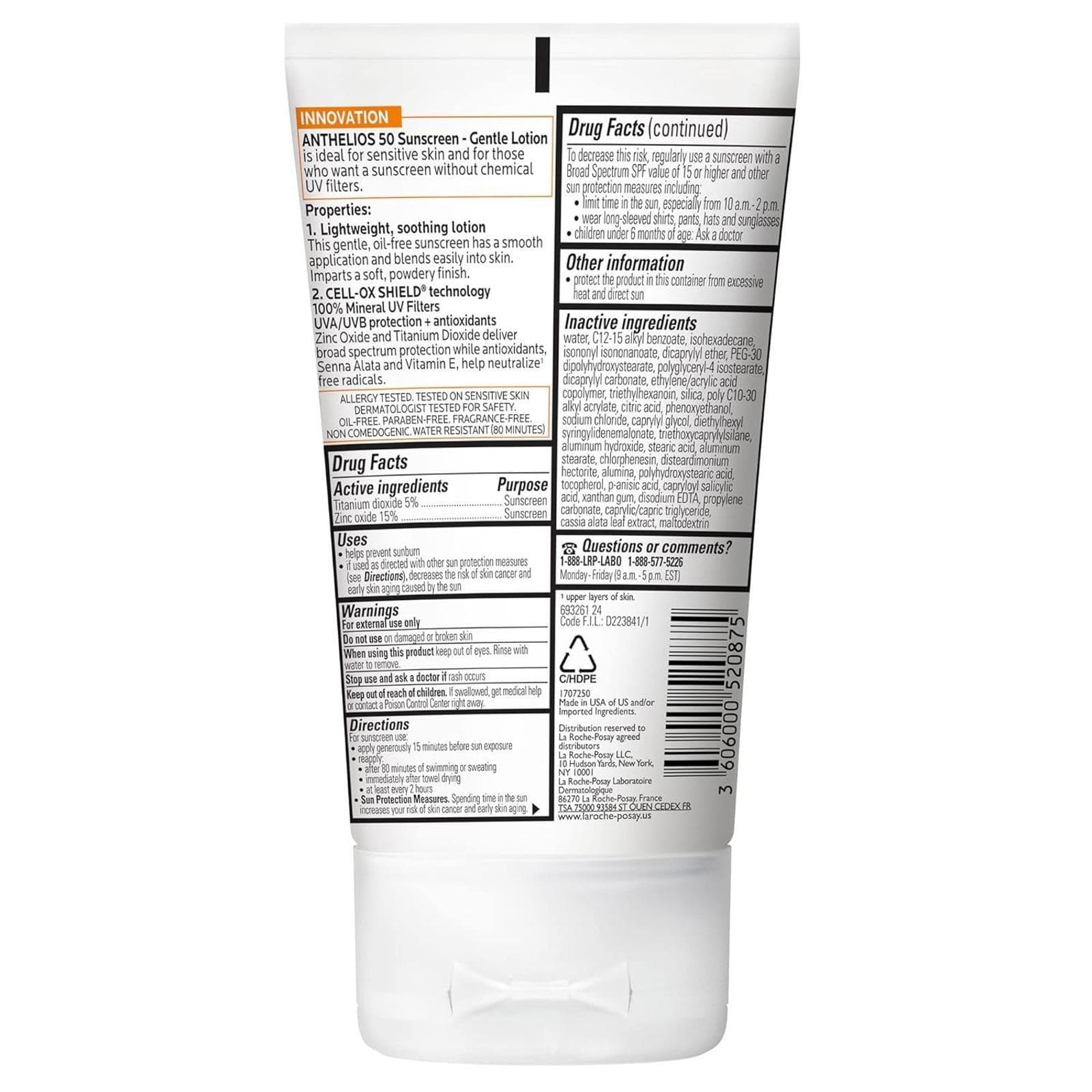 Open Box- La Roche-Posay Anthelios Mineral Sunscreen SPF 50 Gentle Lotion, 4 oz - Thumbnail 2