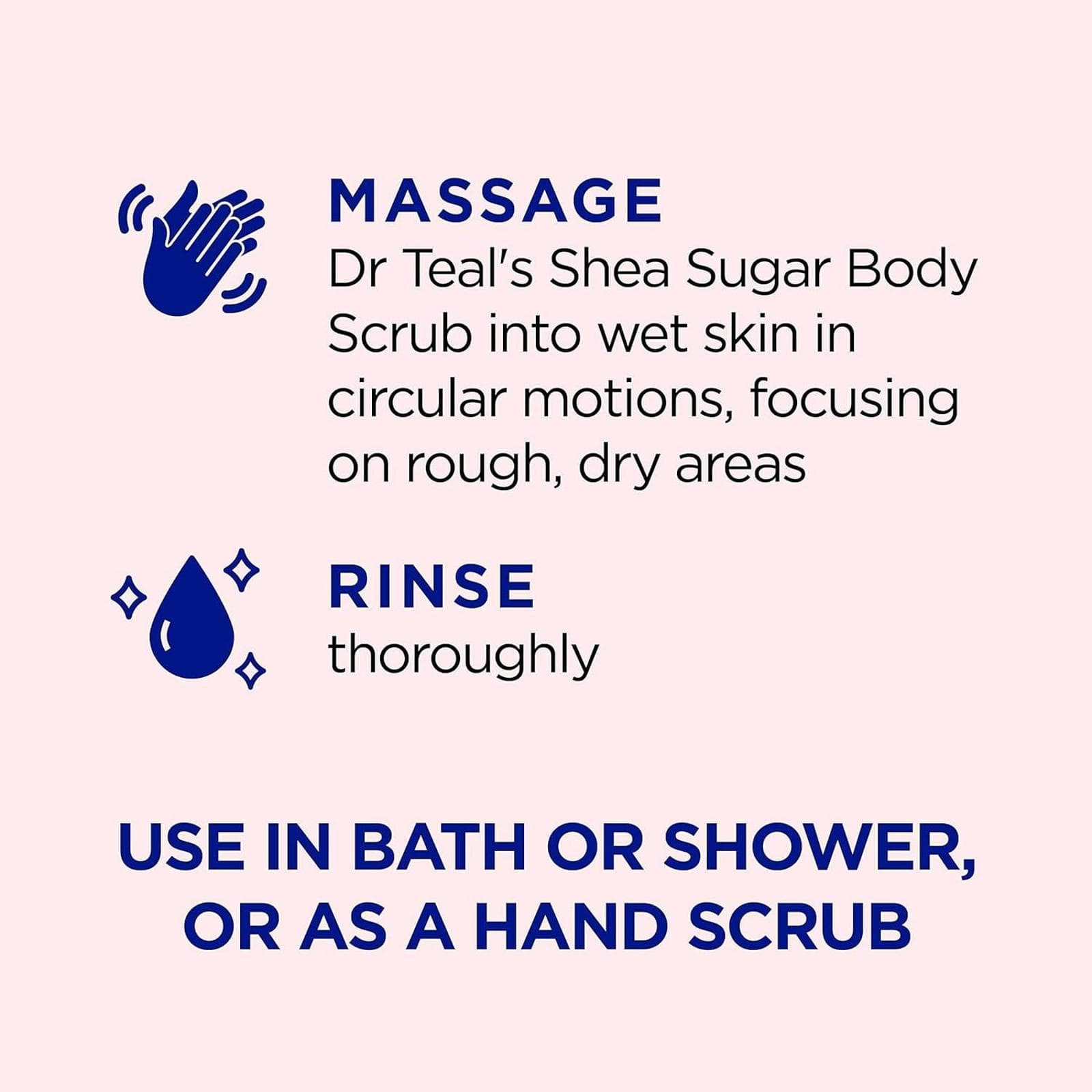 ** Dr Teal's Shea Sugar Body Scrub, Rose with Essential Oil, 19 oz (Pack of 3) - Thumbnail 3