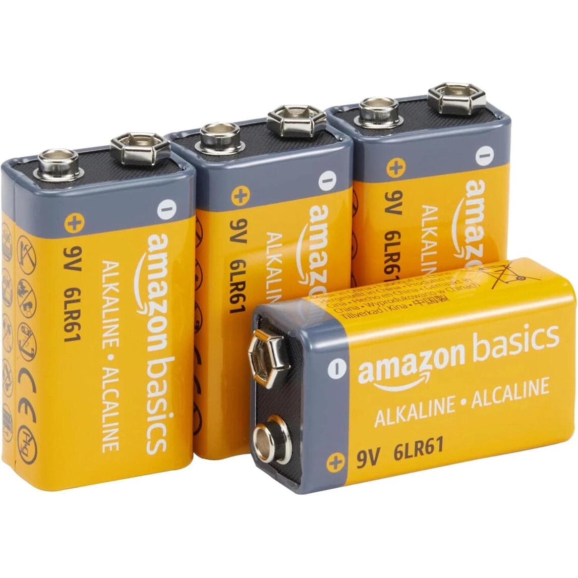 Open Box - Amazon Basics 9V Alkaline Batteries (4 PACK)