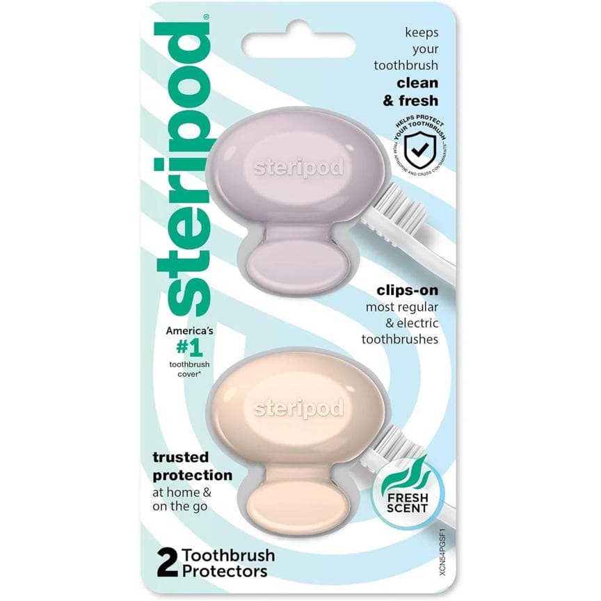 ** Open Box -Steripod Clip-On Toothbrush Protector, Keeps Fresh and Clean (2 ct)