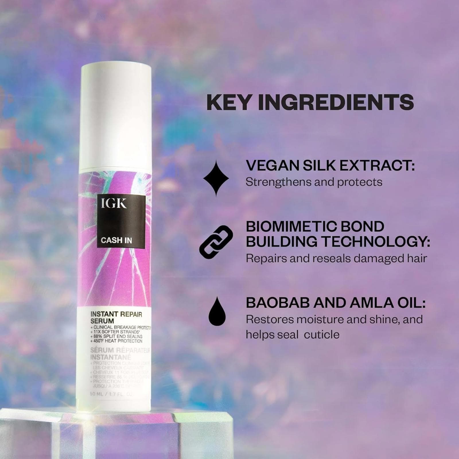New without box- IGK Cash In Instant Repair Serum 50 ml / 1.7 oz - Thumbnail 3