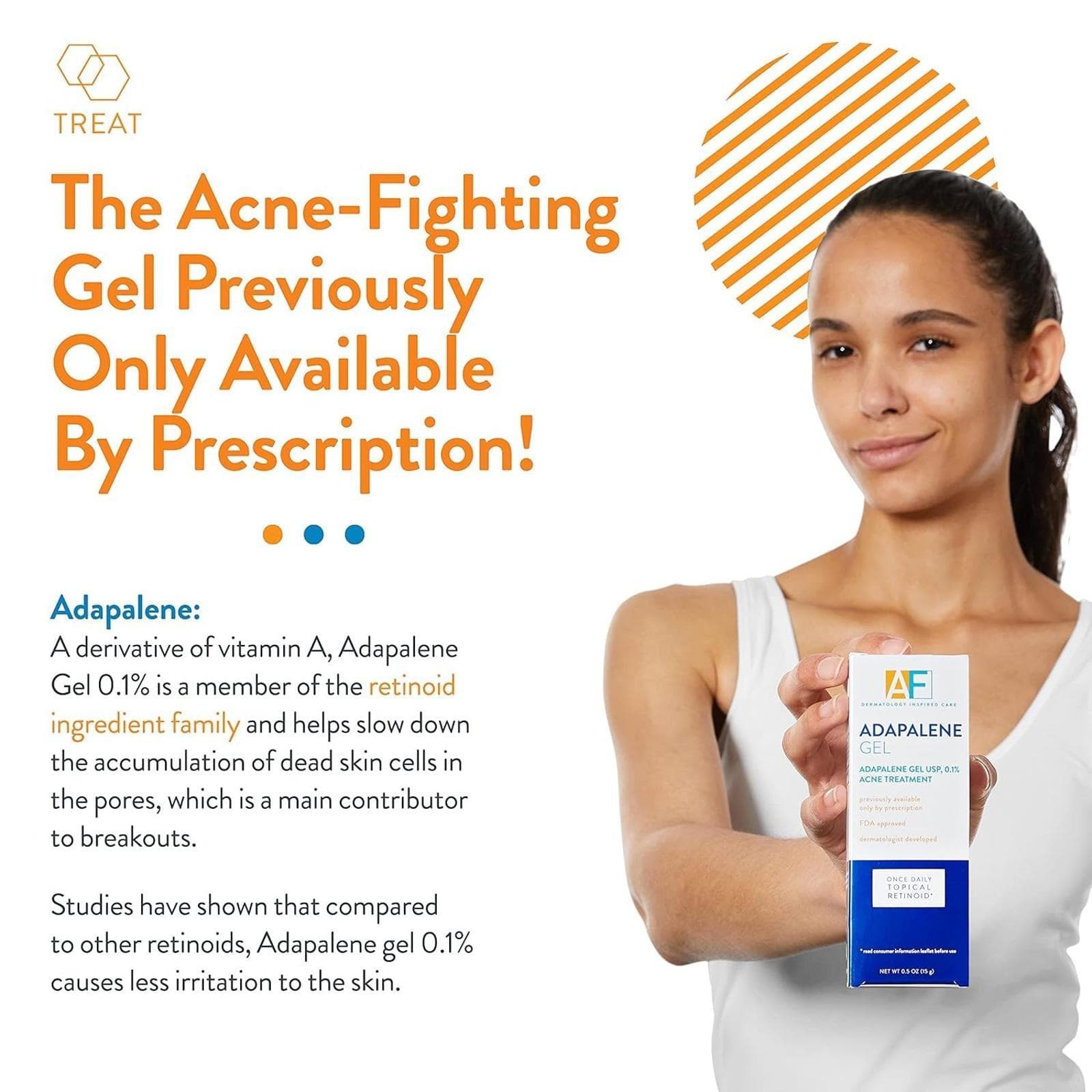 ** Acne Free Adapalene Gel 0.1%, Topical Retinoid Acne Treatment (.5 oz) - Thumbnail 3