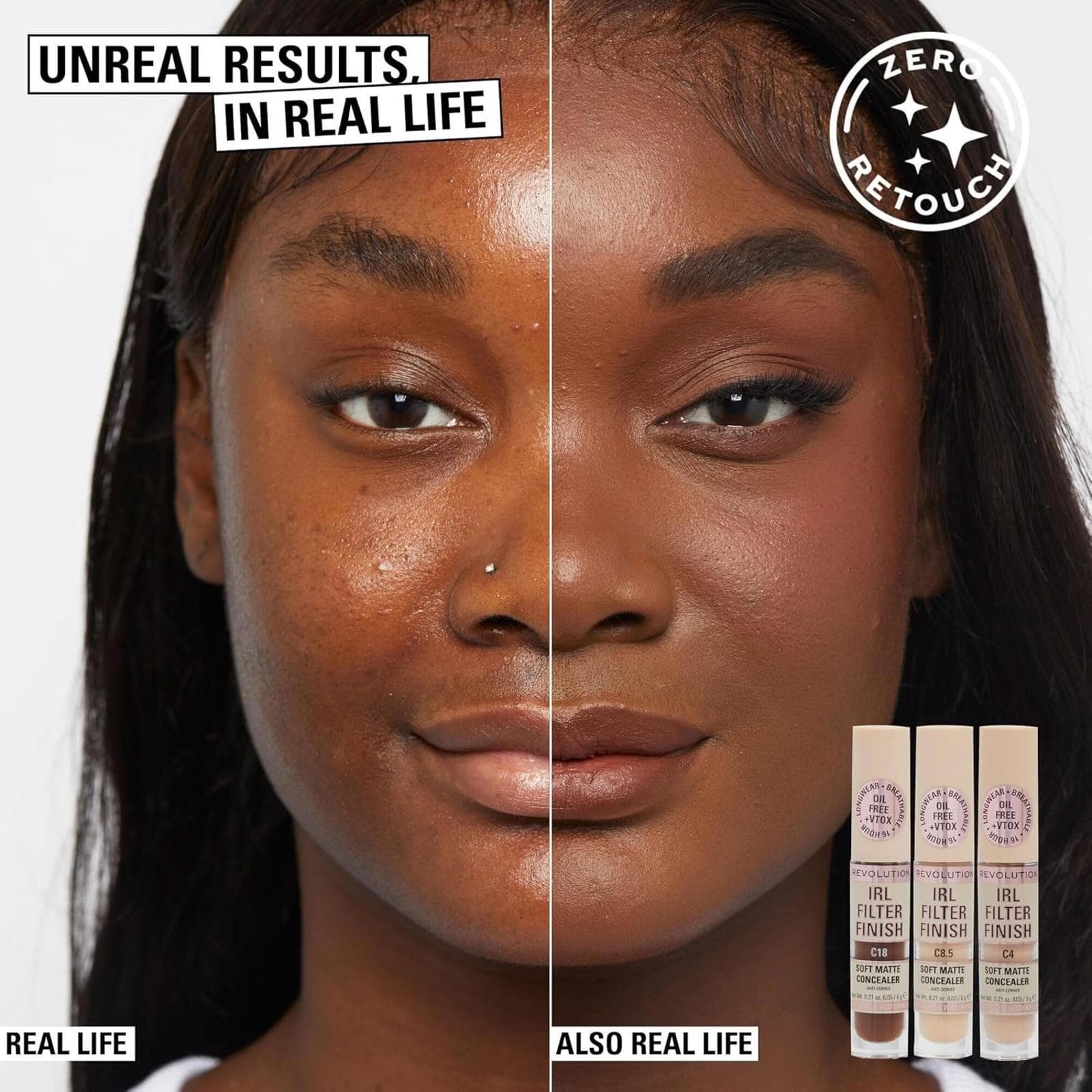 Makeup Revolution IRL Filter Finish Shade C1 Soft Matte Concealer - Thumbnail 4
