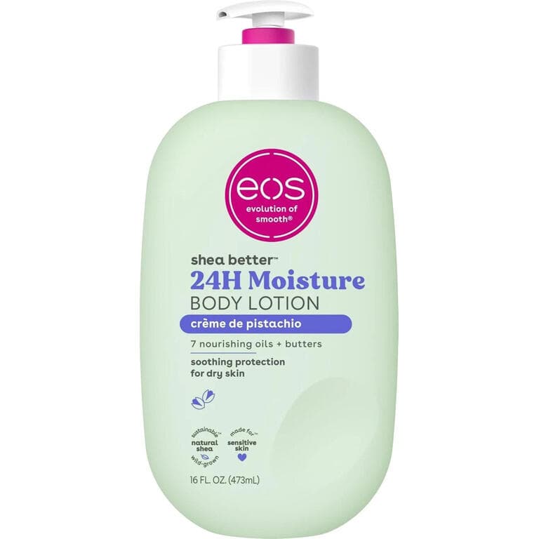 ** eos Shea Better Body Lotion- Creme de Pistachio, 24-Hour Moisture Skin Care,