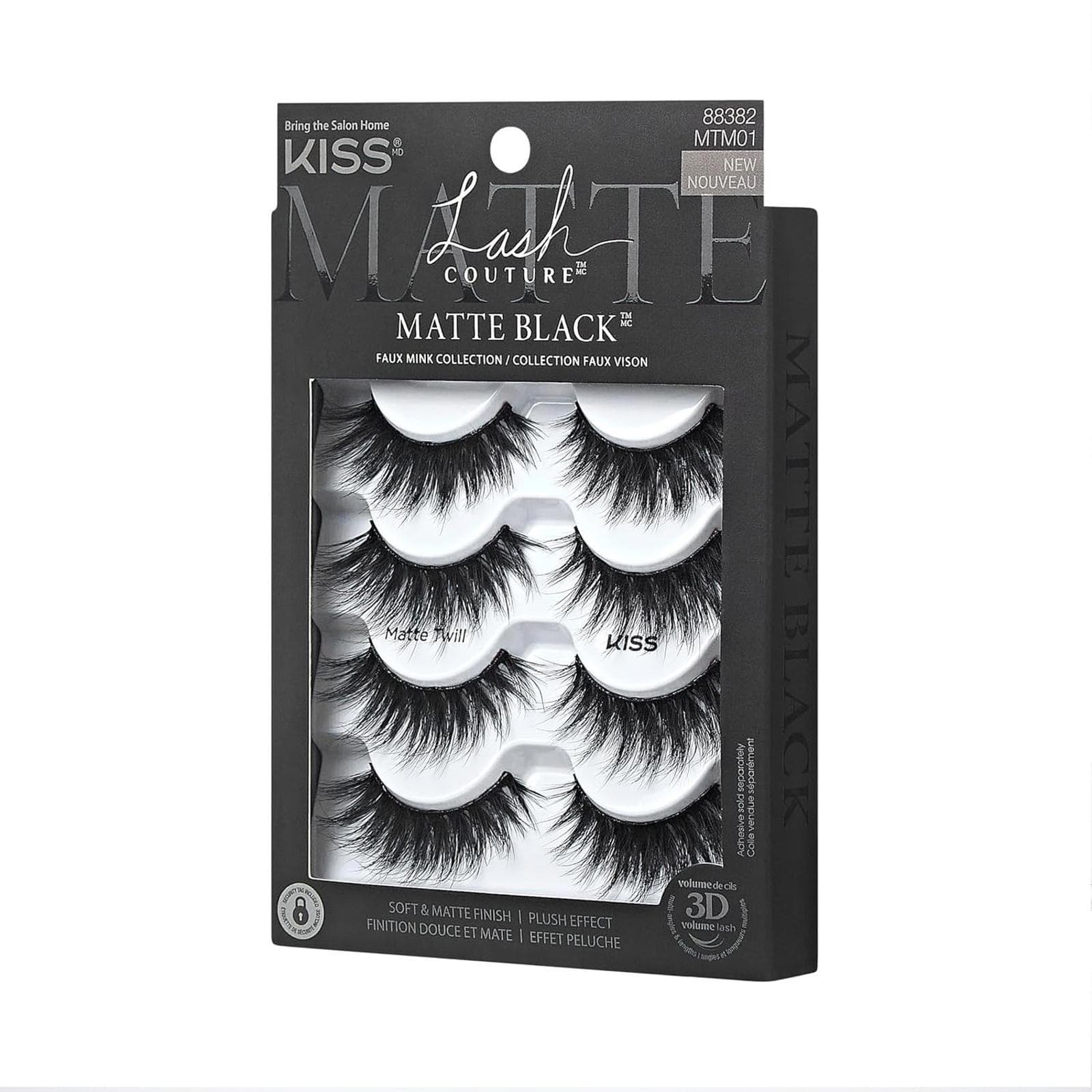 Open Box- KISS Lash Couture 3D Matte False Eyelashes, 'Matte Twill', 14 mm - Thumbnail 4