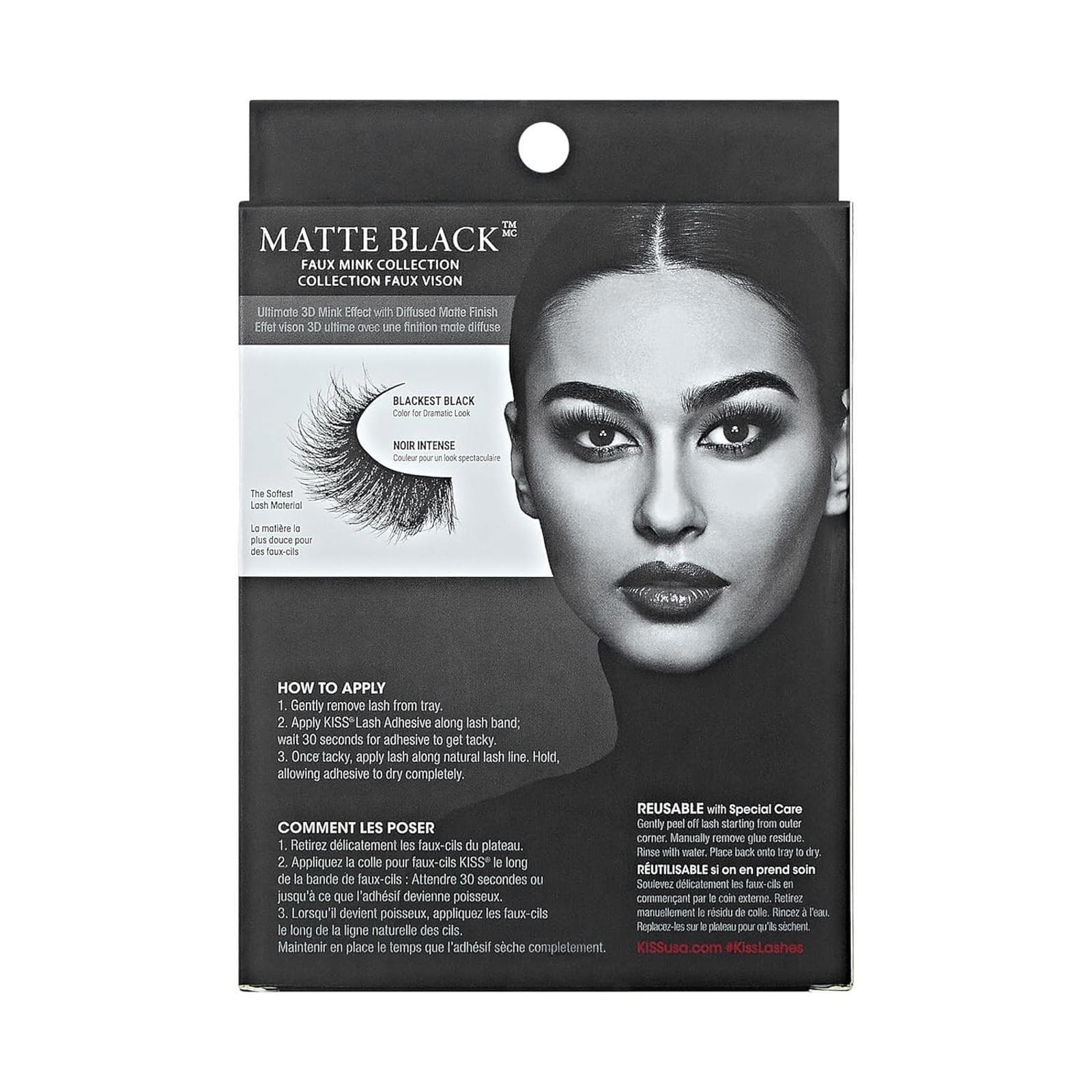 Open Box- KISS Lash Couture 3D Matte False Eyelashes, 'Matte Twill', 14 mm - Thumbnail 3