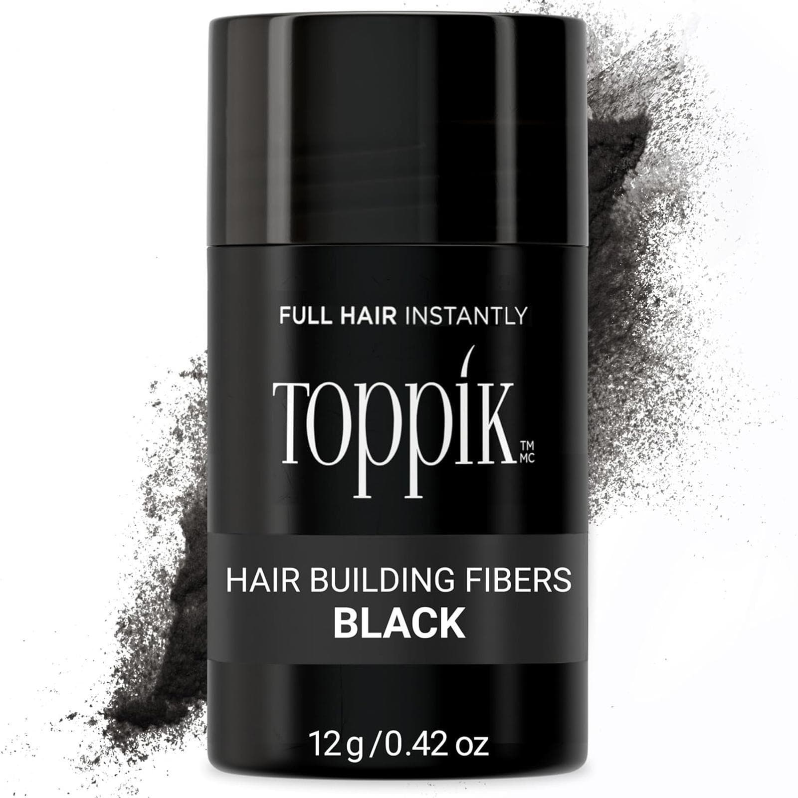 One time used - TOPPIK Hair Building Fibers, Black, 0.42 Ounce - Thumbnail 2