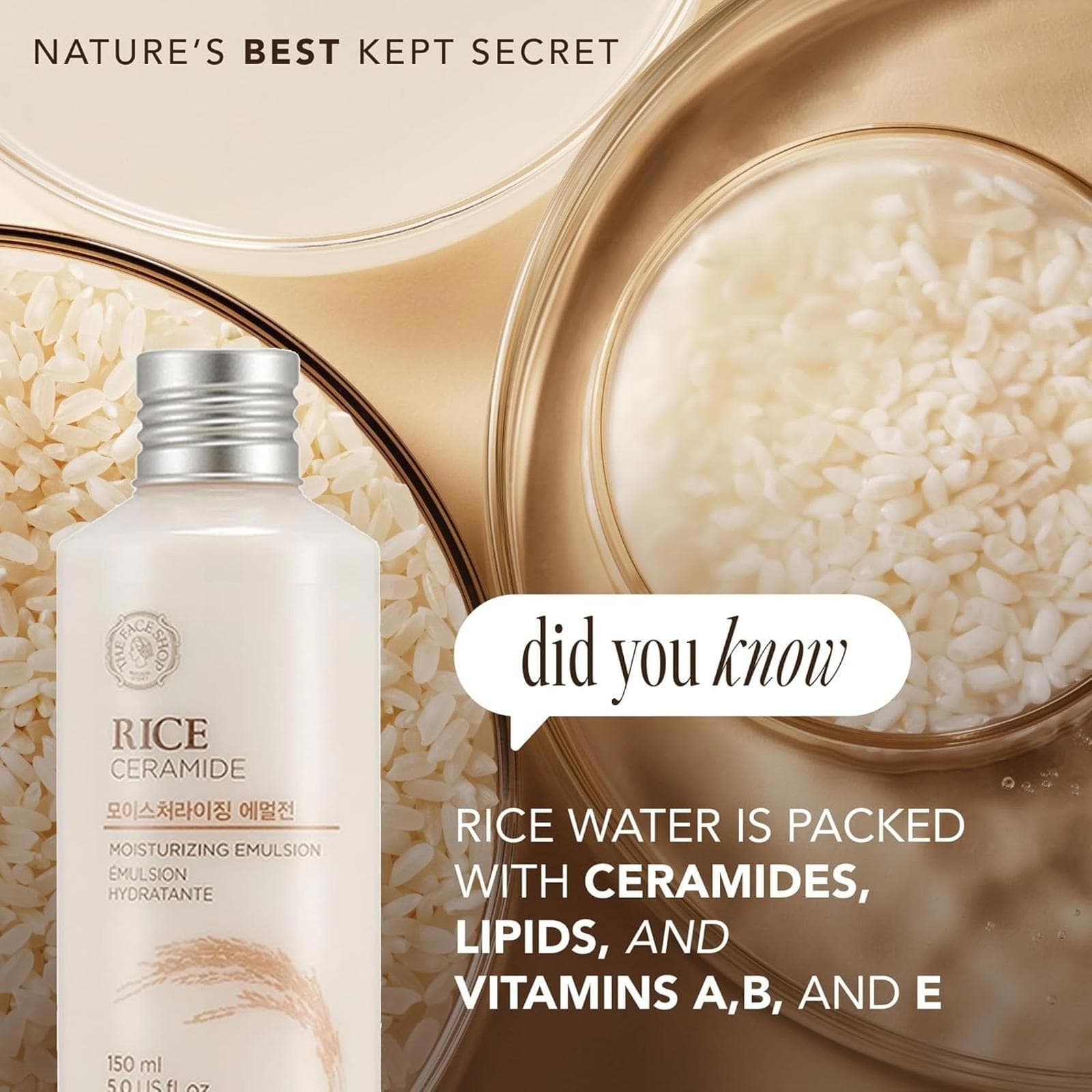 The Face Shop Rice Ceramide Moisturizing Emulsion - Rice Extract - 150ml - Thumbnail 5