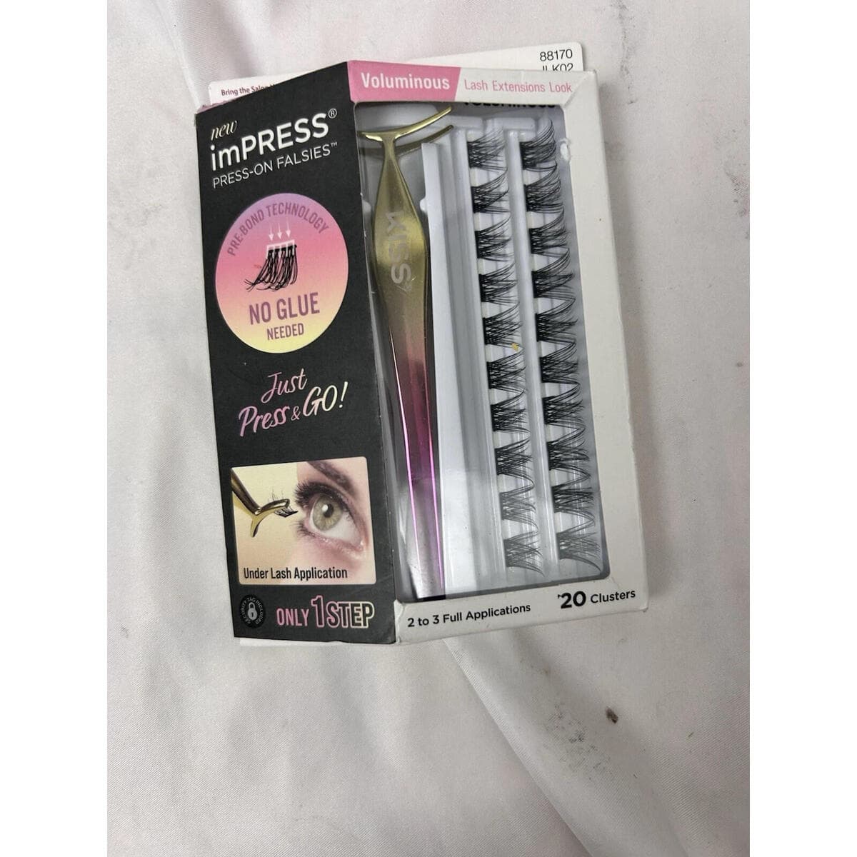 Open Box- KISS imPRESS Falsies False Eyelashes, Lash Clusters, "Voluminous"