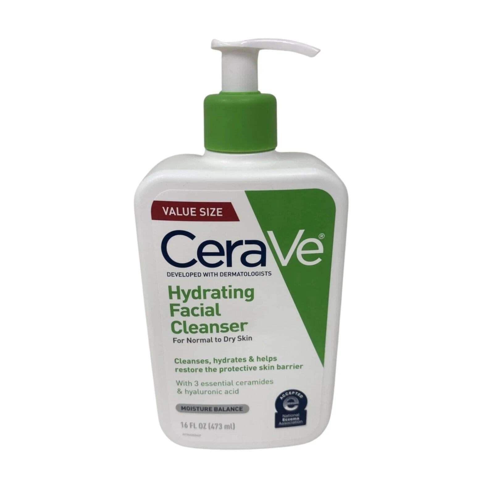 CeraVe Hydrating Facial Cleanser for Normal/Dry Skin Fragrance-Free 16 oz