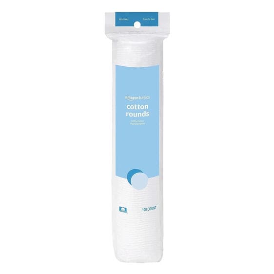 Amazon Basics Hypoallergenic 100% Soft Cotton Rounds, 100 Count EA (5 PACKS)