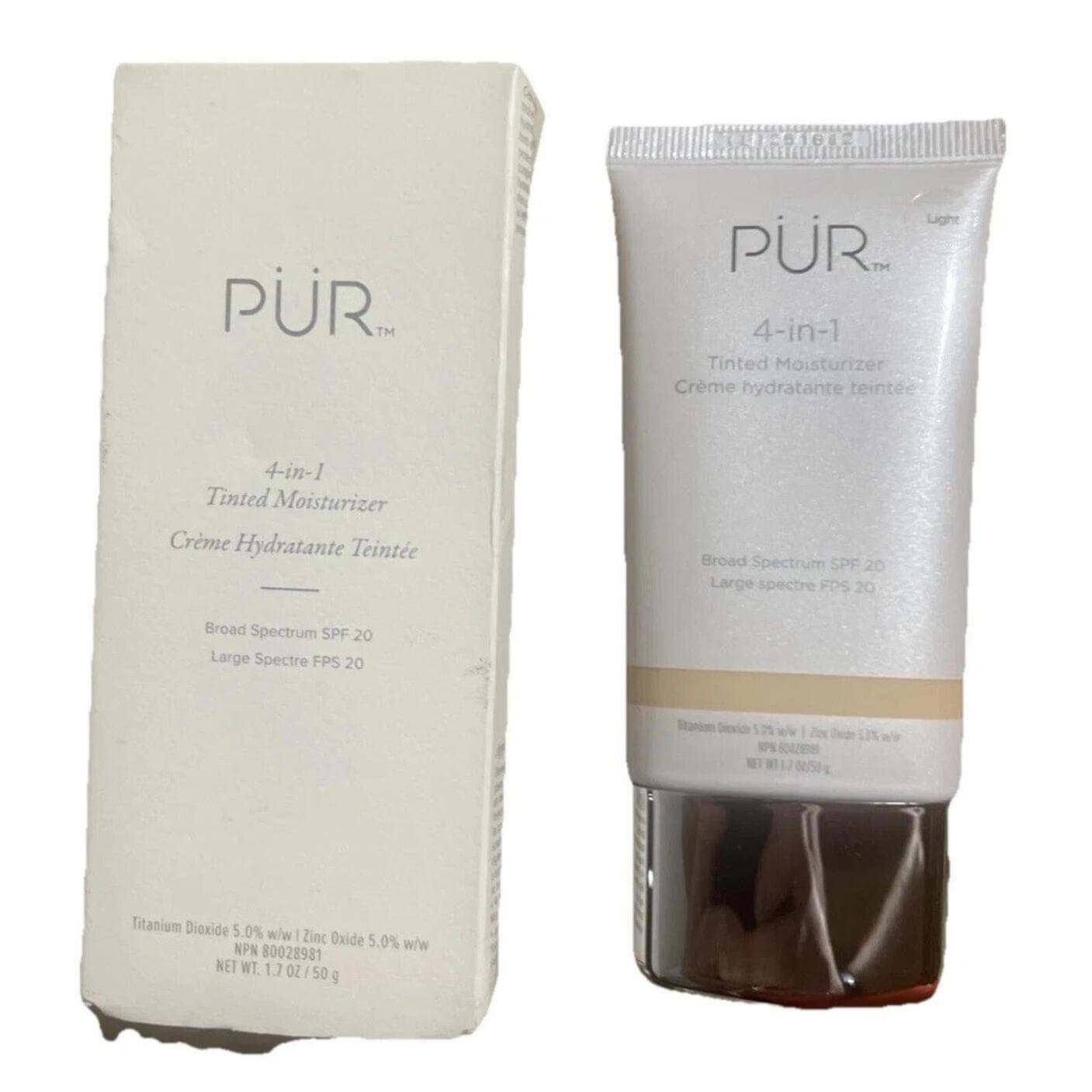 Gently tested- PUR Beauty 4 in 1 Tinted Moisturizer with SPF 20 Skin Tint LIGHT