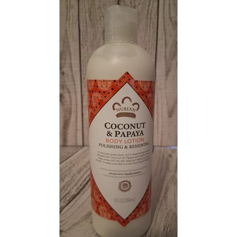 ** Open Box- Nubian Body Lotion Coconut and Papaya For Dry Skin (13 fl oz)