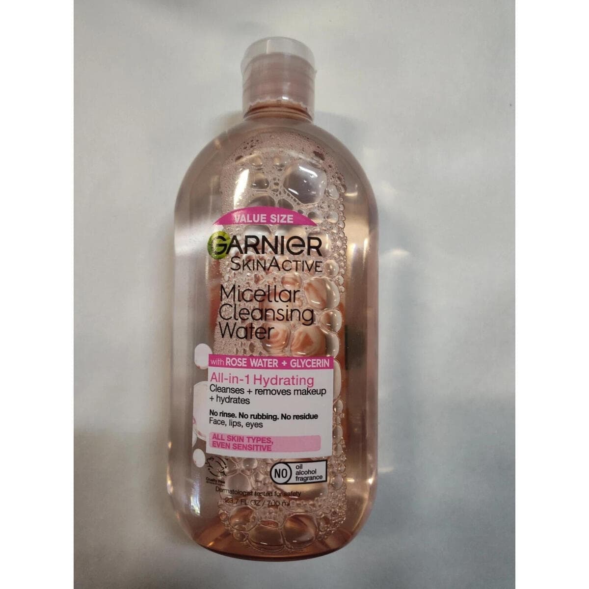 Garnier Water Rose Micellar Cleansing Water (23.7 fl oz) (top cover broken)